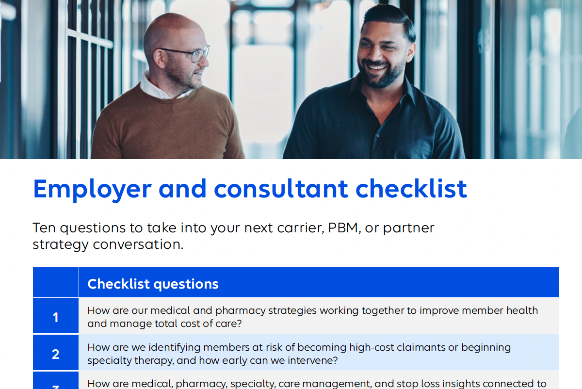 Employer and consultant checklist